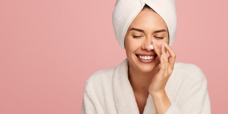 woman skincare routine