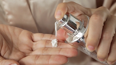 cream being used on hands